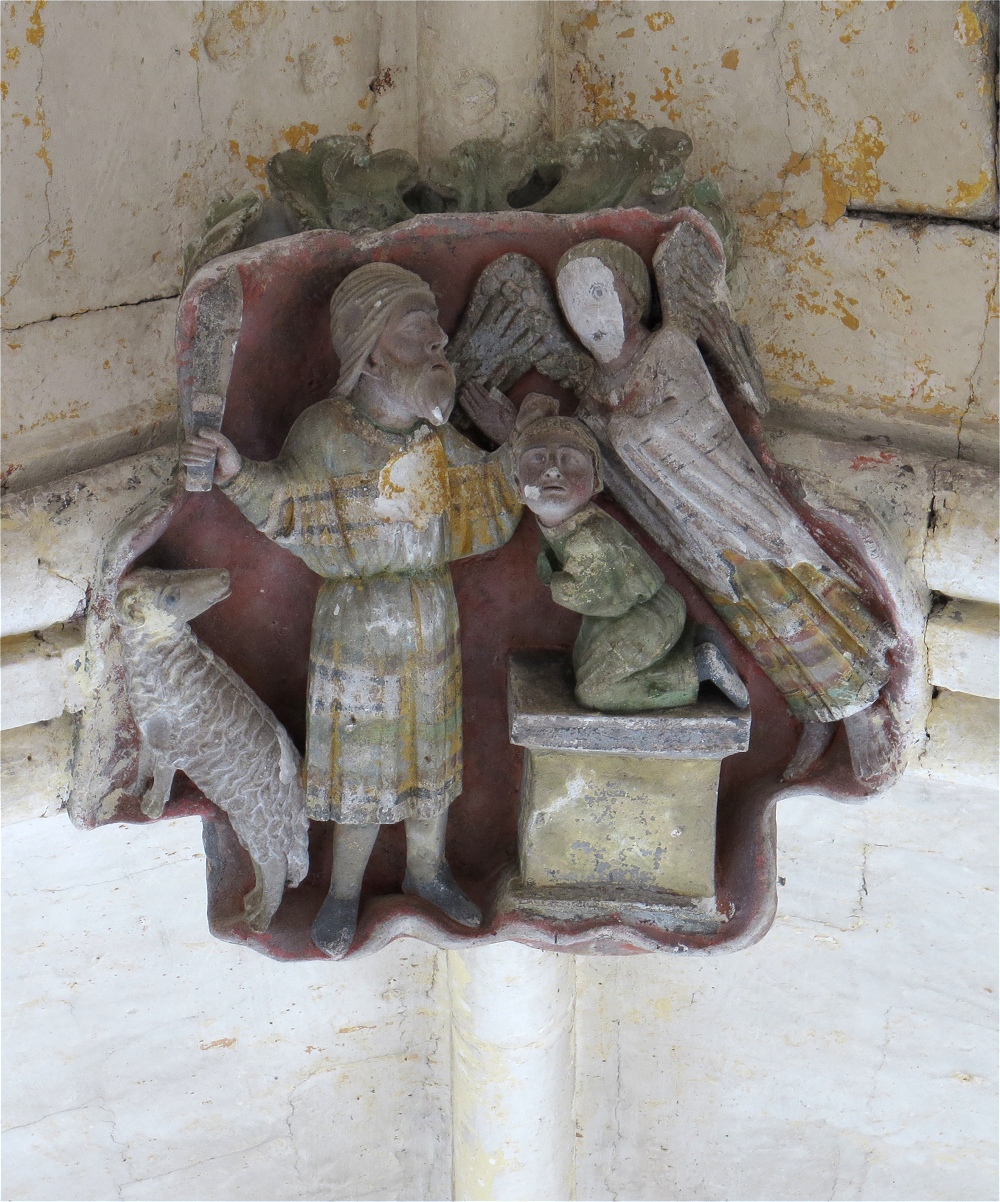Abbaye de la Trinit de Vendme, clef de voute du sacrifice d'Isaac par Abraham.
